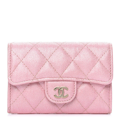 Chanel Iridescent Caviar Quilted Flap Card Holder Rose Pink 1 of 8