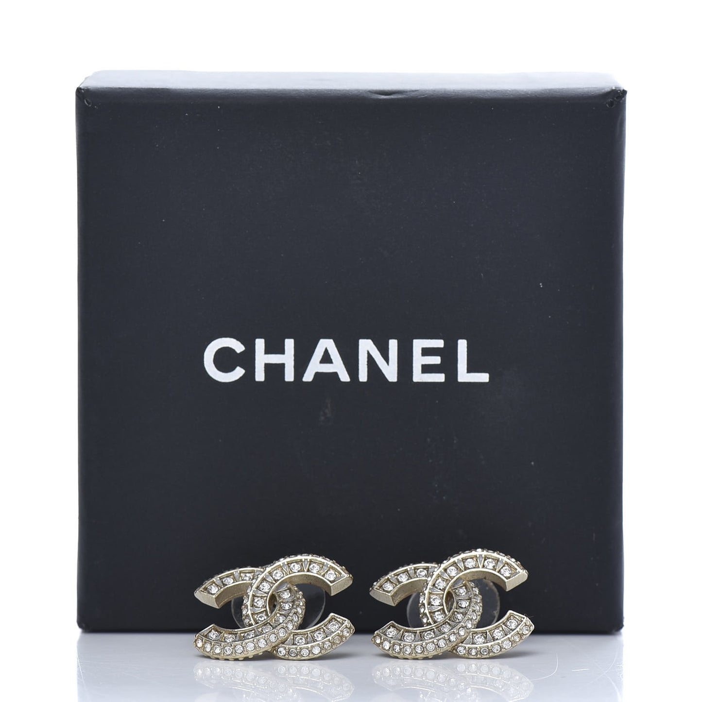 Crystal Timeless CC Earrings Light Gold