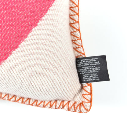 Hermes Cashmere H Drapeau Pillow Fuchsia Orange 5 of 6