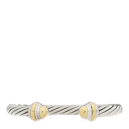 David Yurman Sterling Silver 14K Yellow Gold 7mm Cable Classics Dome Bracelet 1 of 3