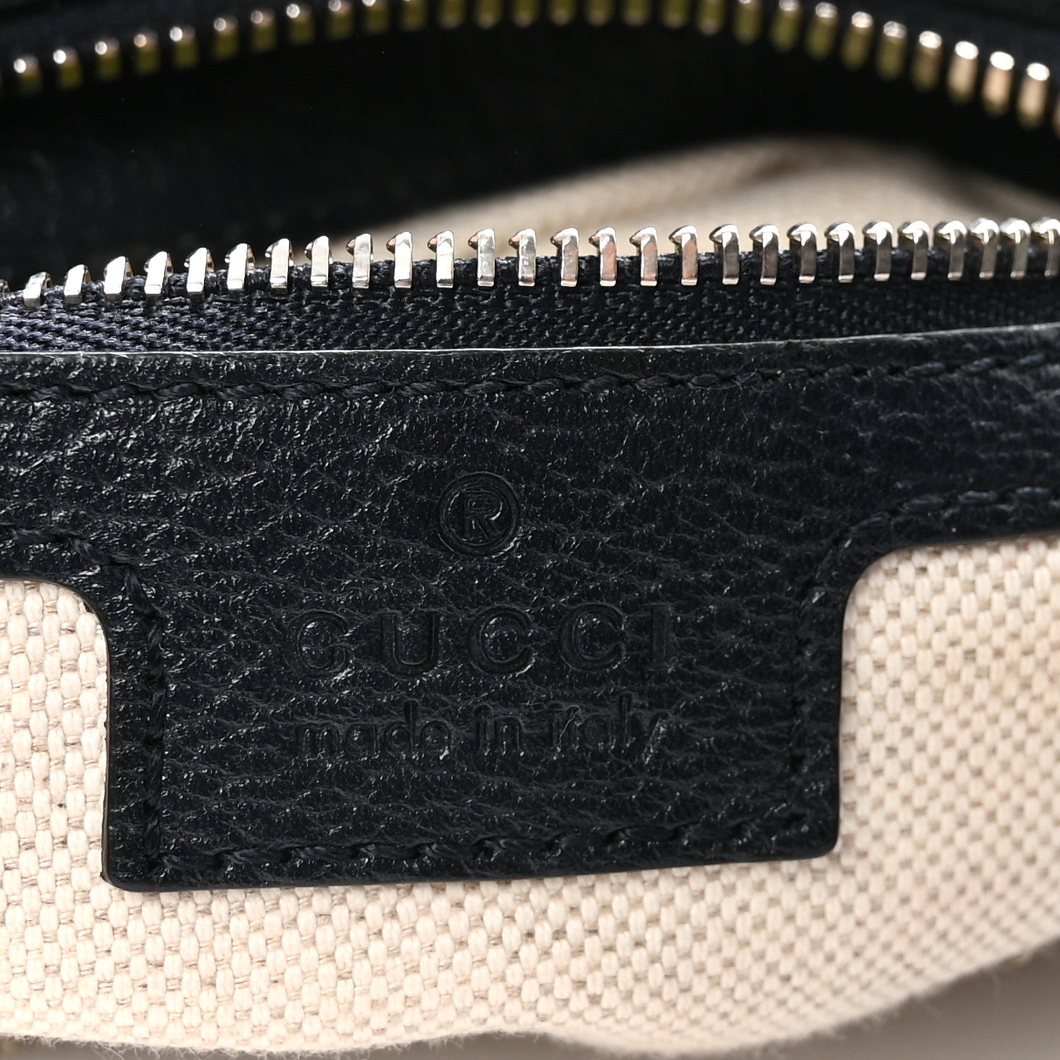 Gucci GG Supreme Monogram Textured Calfskin Web Large Attache Shoulder Bag Beige Blue 6 of 9