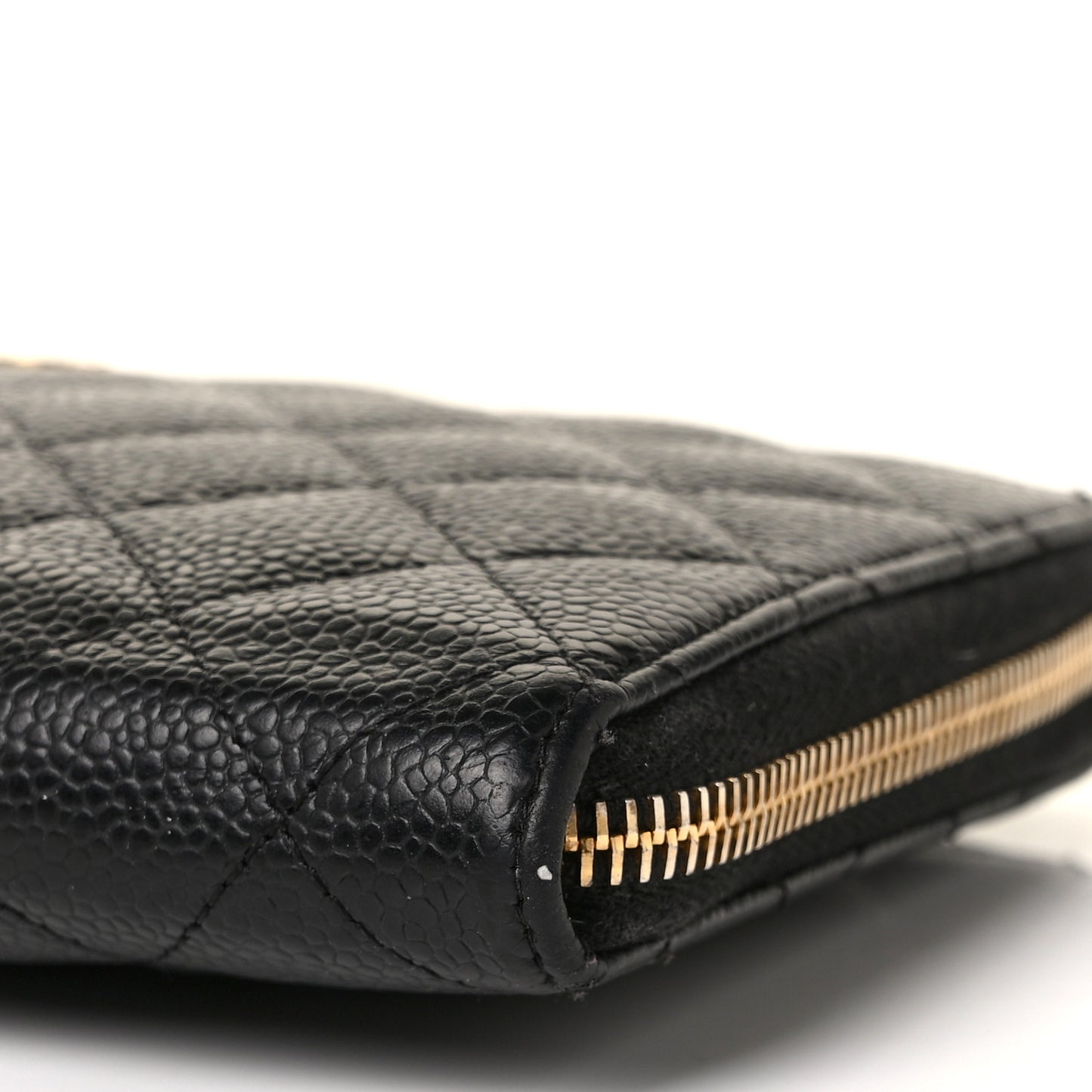 Caviar Quilted Large Zip Around Organizer Wallet Black