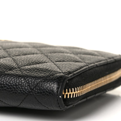 Chanel Caviar Quilted Large Zip Around Organizer Wallet Black 8 of 9