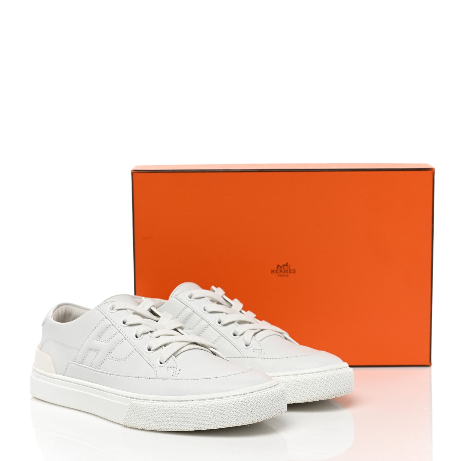 Hermes Calfskin Deep Sneakers 40 White 8 of 8