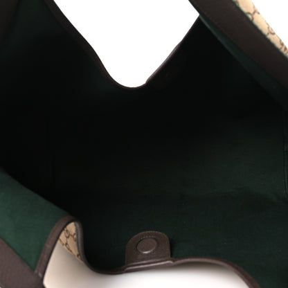 Gucci GG Monogram Web Large Giglio Tote Beige Brown 6 of 12