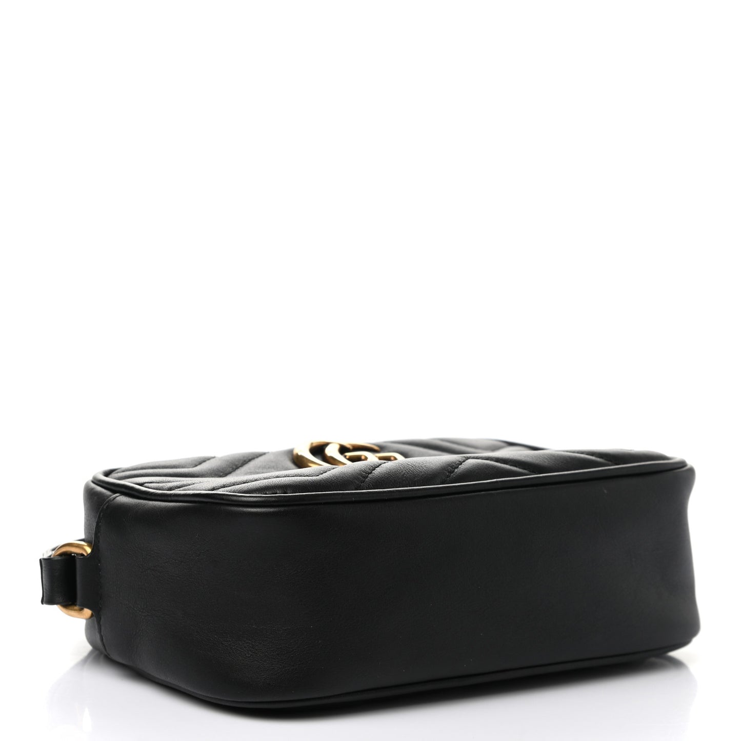 Calfskin Matelasse Mini GG Marmont Wrist Wallet Hibiscus Black