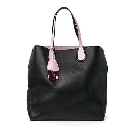 Christian Dior Calfskin Small Addict Shopping Tote Black Pink 1 of 11