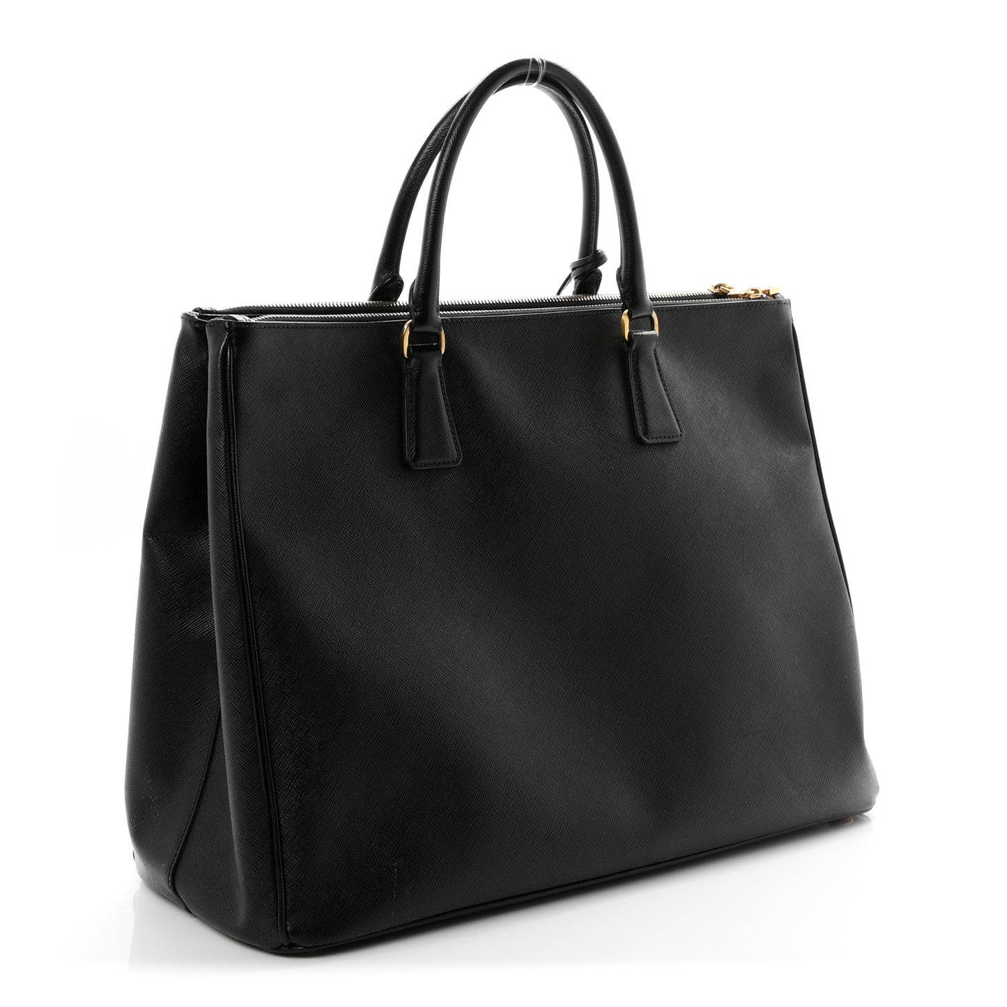 Saffiano Lux Extra Large Galleria Double Zip Tote Black