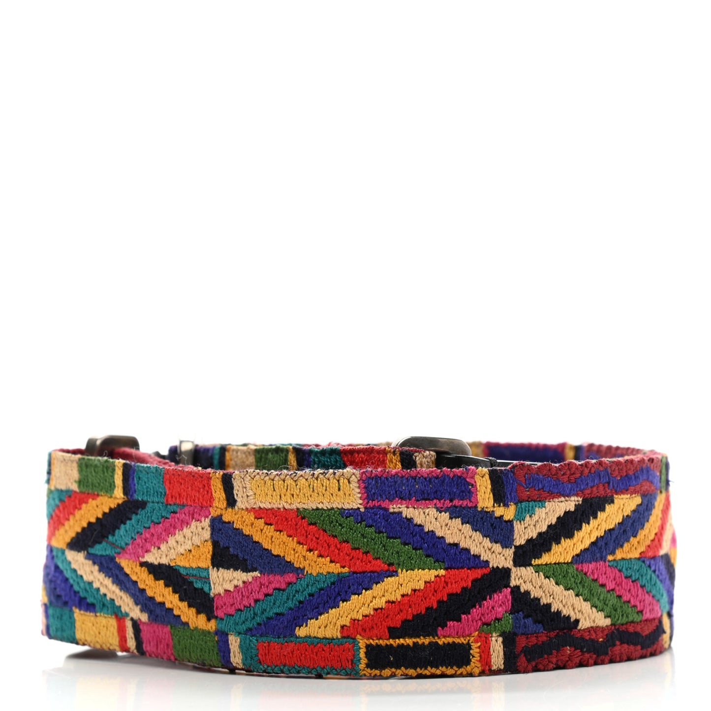 Canvas Native Couture 1975 Embroidered Rockstud Guitar Strap Multicolor