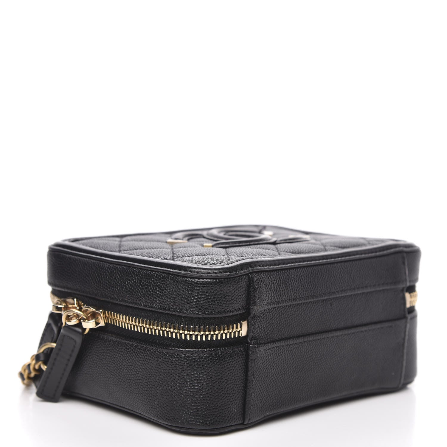 Chanel Caviar Quilted Small CC Filigree Vanity Case Black 4 of 10