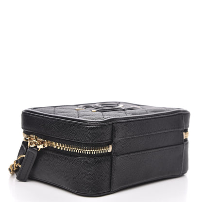 Chanel Caviar Quilted Small CC Filigree Vanity Case Black 4 of 10