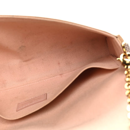 Louis Vuitton Damier Azur Pochette Felicie Chain Wallet Rose Ballerine 5 of 11