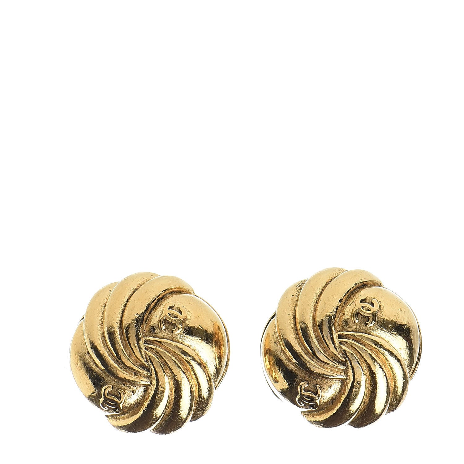 Chanel CC Clip On Earrings Gold 1 of 4