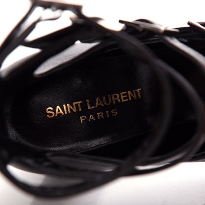 Saint Laurent Calfskin Babies 90 Multi Strap Sandal 37.5 Black 8 of 11