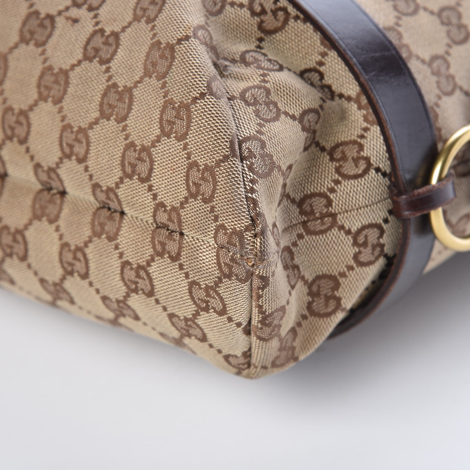Gucci Monogram Calfskin Tote Dark Brown 17 of 19