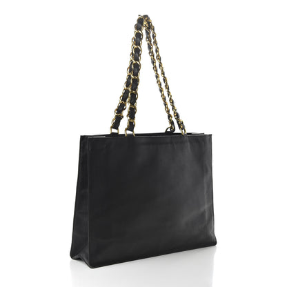 Chanel Lambskin CC Tote Black 3 of 10