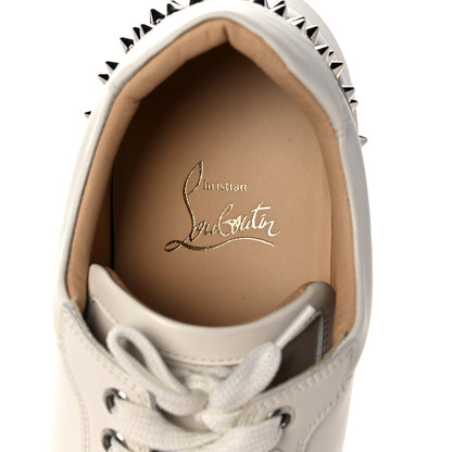 Christian Louboutin Calfskin Spike VRS 2018 Sneakers 37.5 Snow Silver 9 of 12