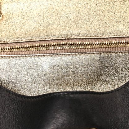 Salvatore Ferragamo Calfskin Sofia Rainbow Top Handle Bag Black 6 of 8