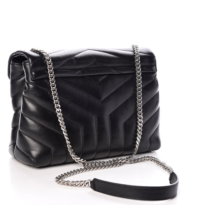 Saint Laurent Calfskin Y Quilted Monogram Small Loulou Chain Satchel Black 3 of 10