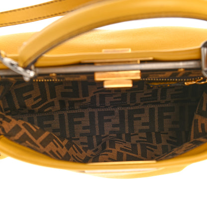 Fendi Vitello Zucca Large Peekaboo Iconic Satchel Yellow Tobacco 5 of 7