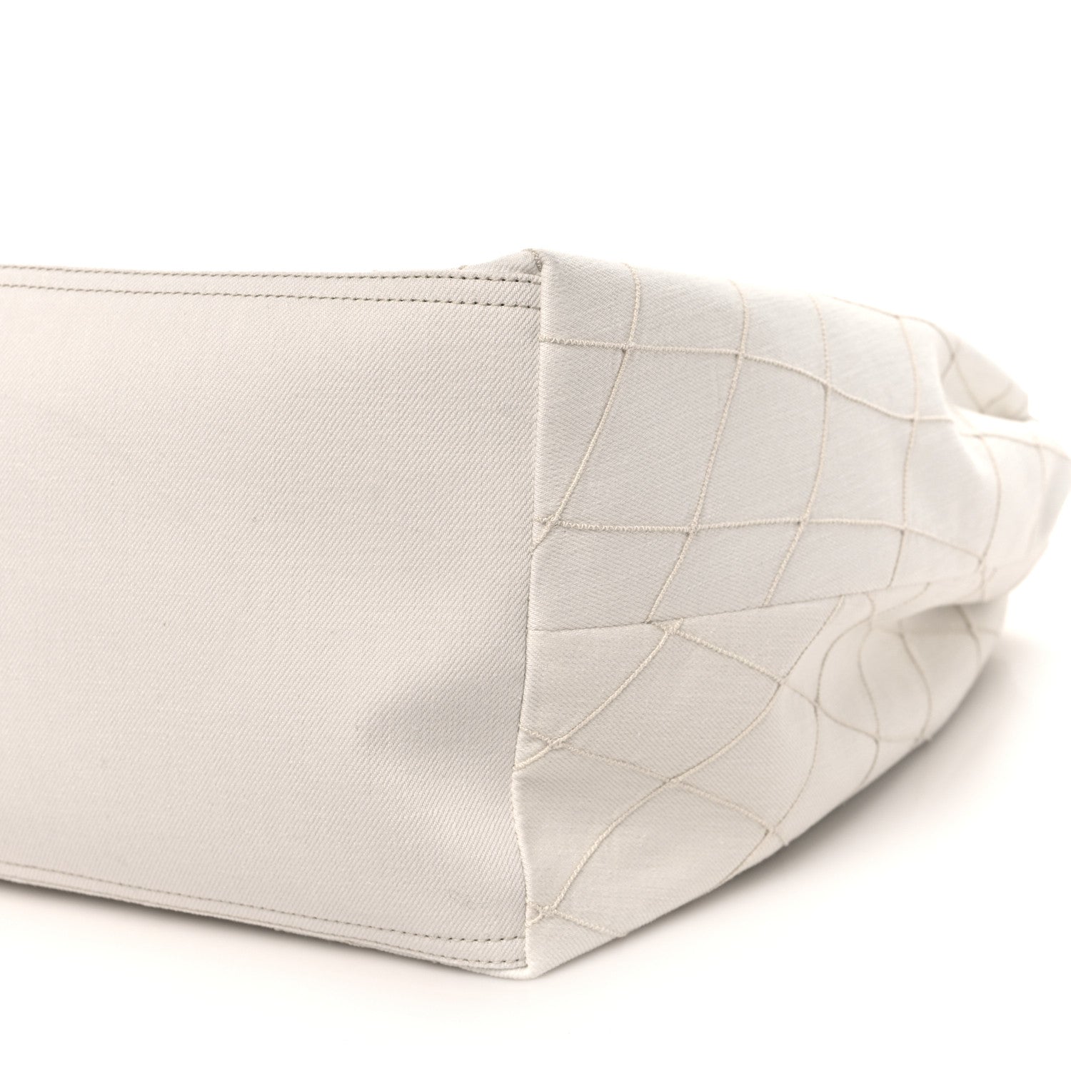 Chanel Denim Calfskin Quilted Coco Beach Small Shopping Tote White Black 20 of 21