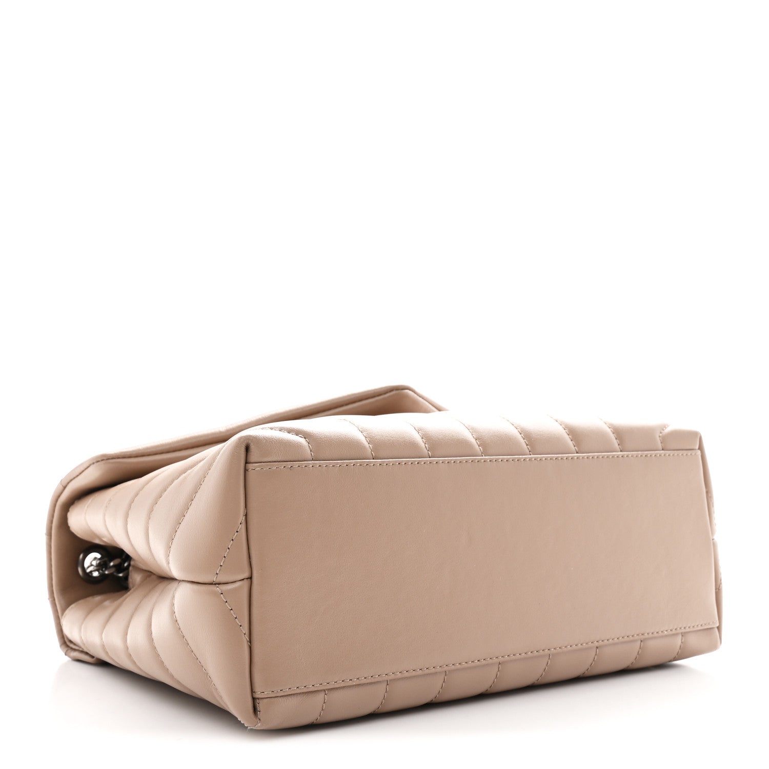 Saint Laurent Calfskin Y Quilted Monogram Small Loulou Chain Satchel Dark Beige 4 of 11
