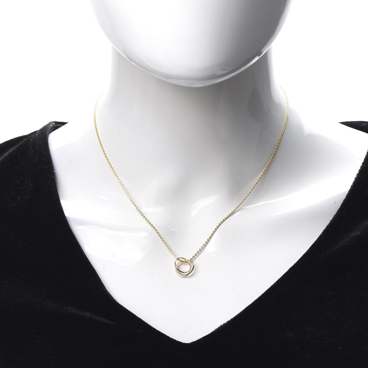 18K Pink Yellow White Gold Baby Trinity Pendant Necklace