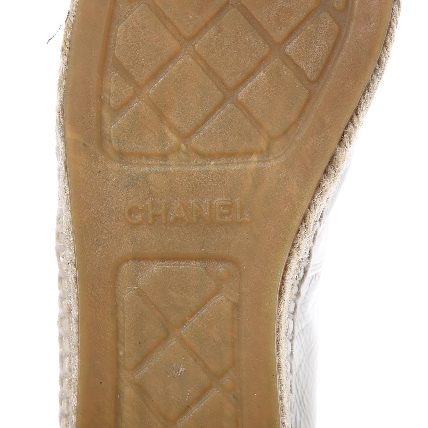 Chanel Metallic Calfskin Grosgrain CC Espadrilles 42 Ivory Black 7 of 12