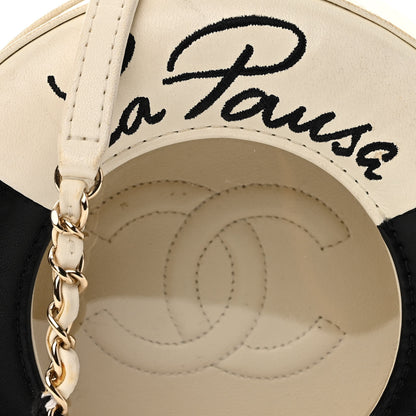 Chanel Lambskin Coco Lifesaver Round Bag Black White 7 of 15