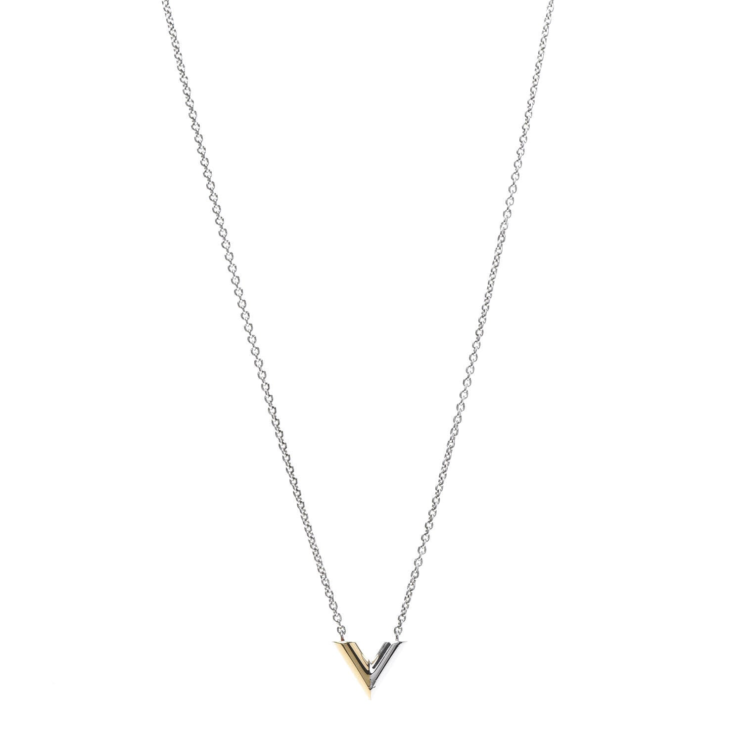 Louis Vuitton Essential V Necklace Silver 1 of 5