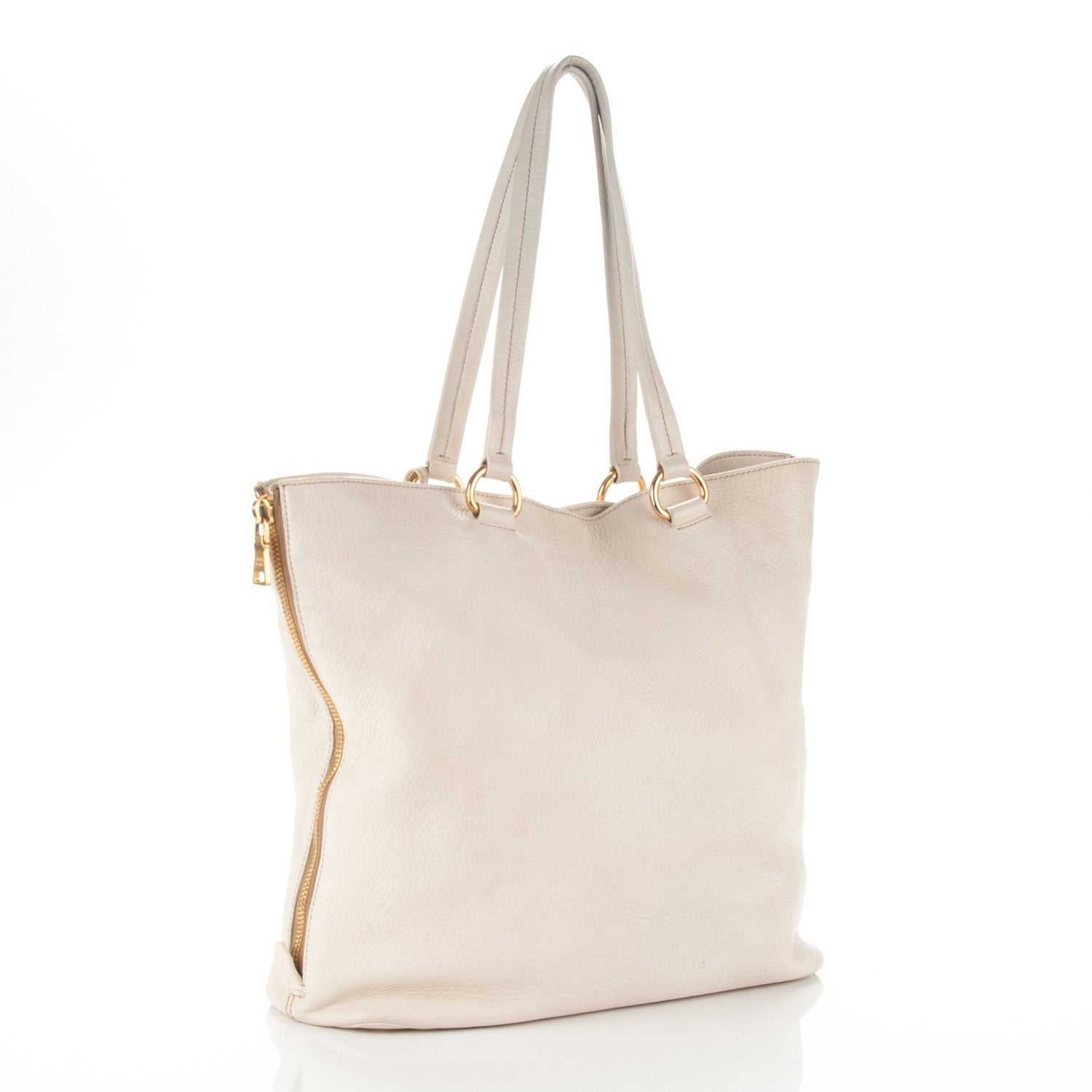 Prada Cervo Deerskin Zip Tote Talco 3 of 13