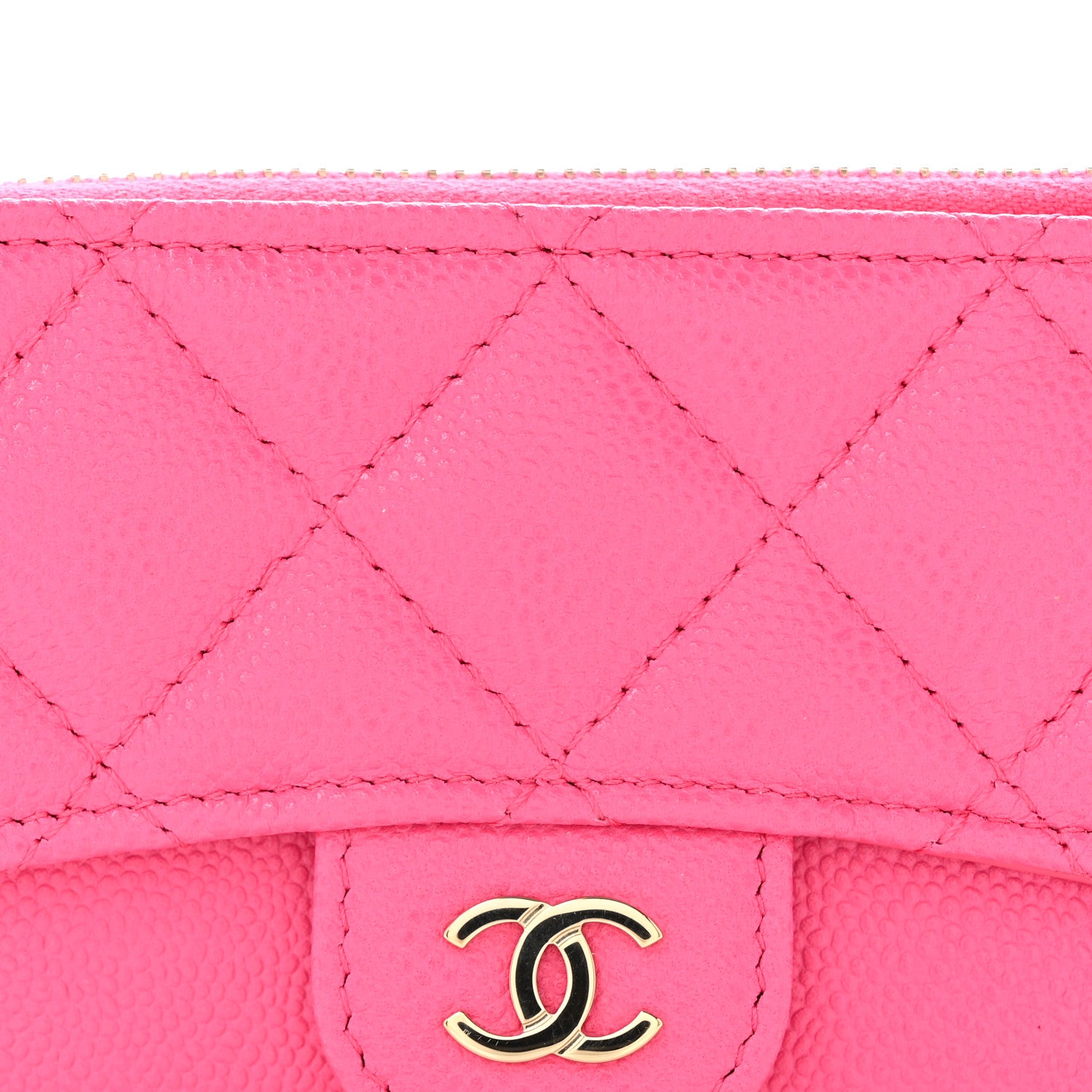 Chanel Caviar Quilted Flap Zip Card Holder Dark Pink 9 of 10