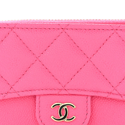 Chanel Caviar Quilted Flap Zip Card Holder Dark Pink 9 of 10