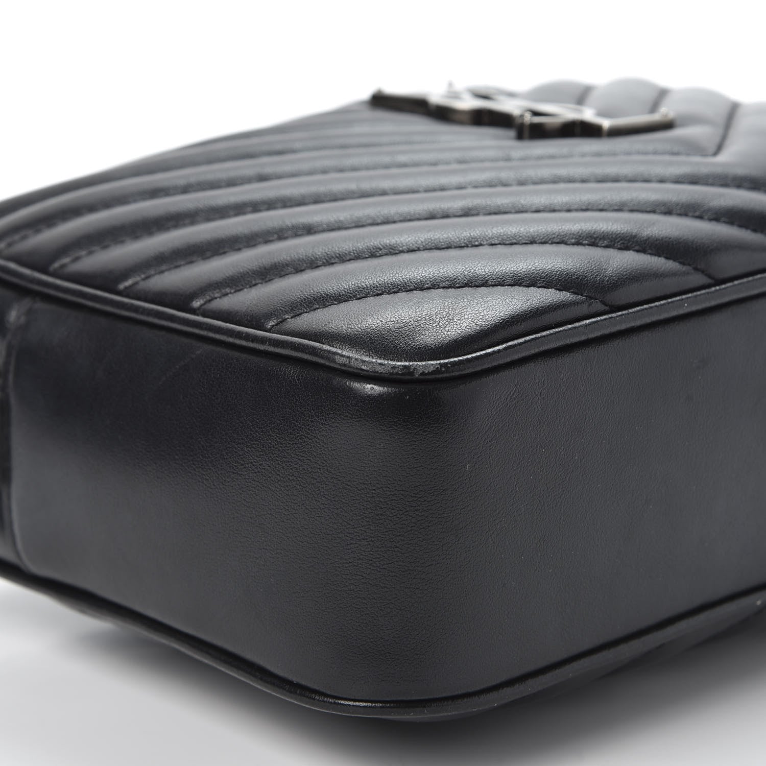 Saint Laurent Calfskin Matelasse Monogram Lou Camera Bag Black 5 of 9