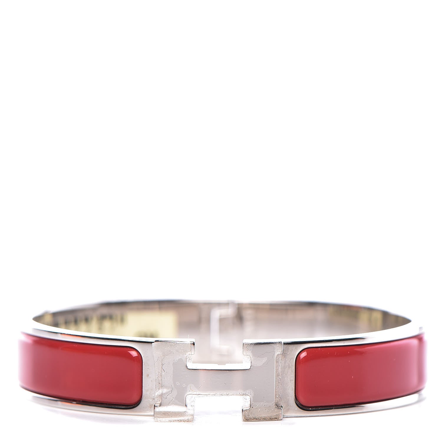 Hermes Enamel Narrow Clic Clac H Bracelet GM Red 1 of 6