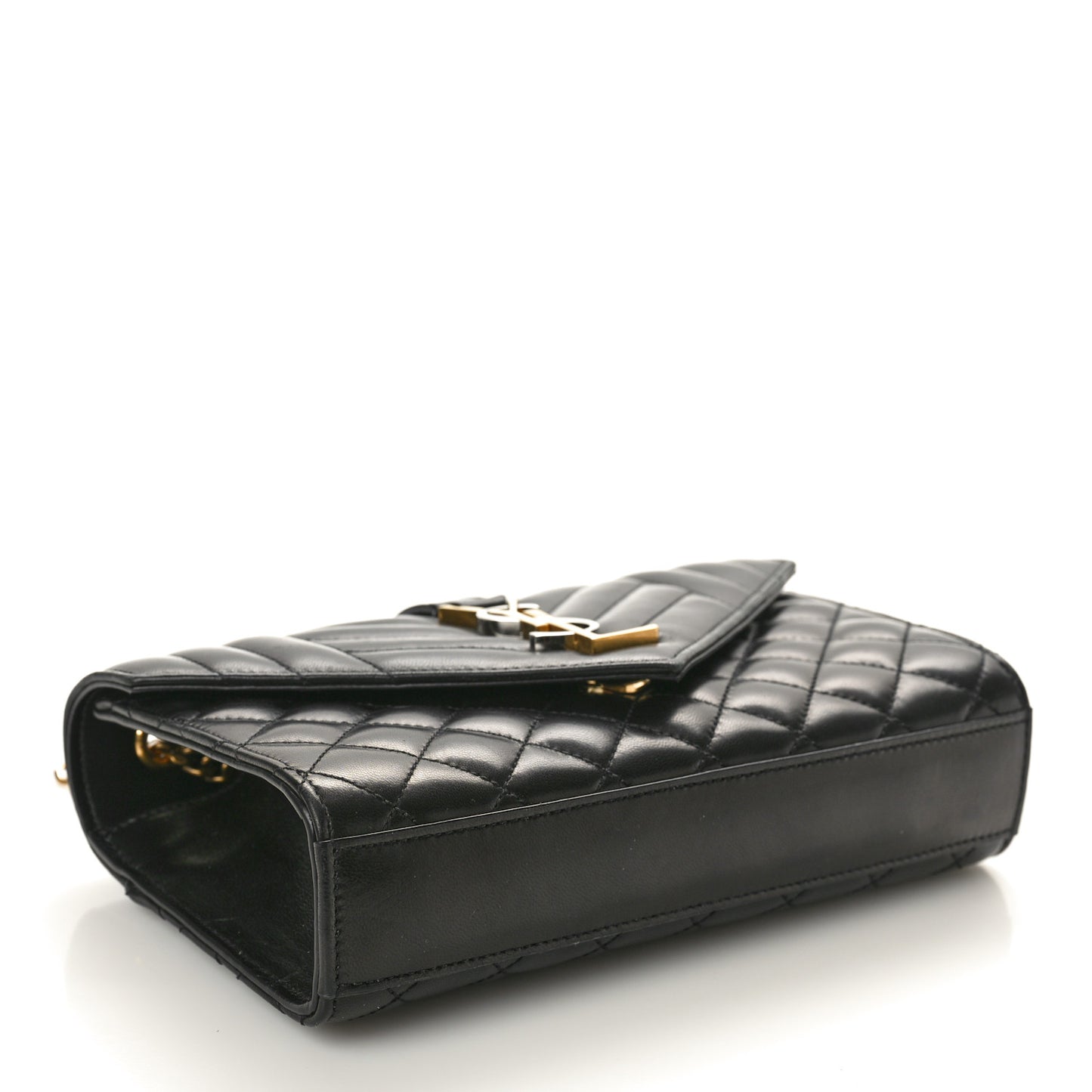 Lambskin Mixed Matelasse Triquilt Small Monogram Satchel Black