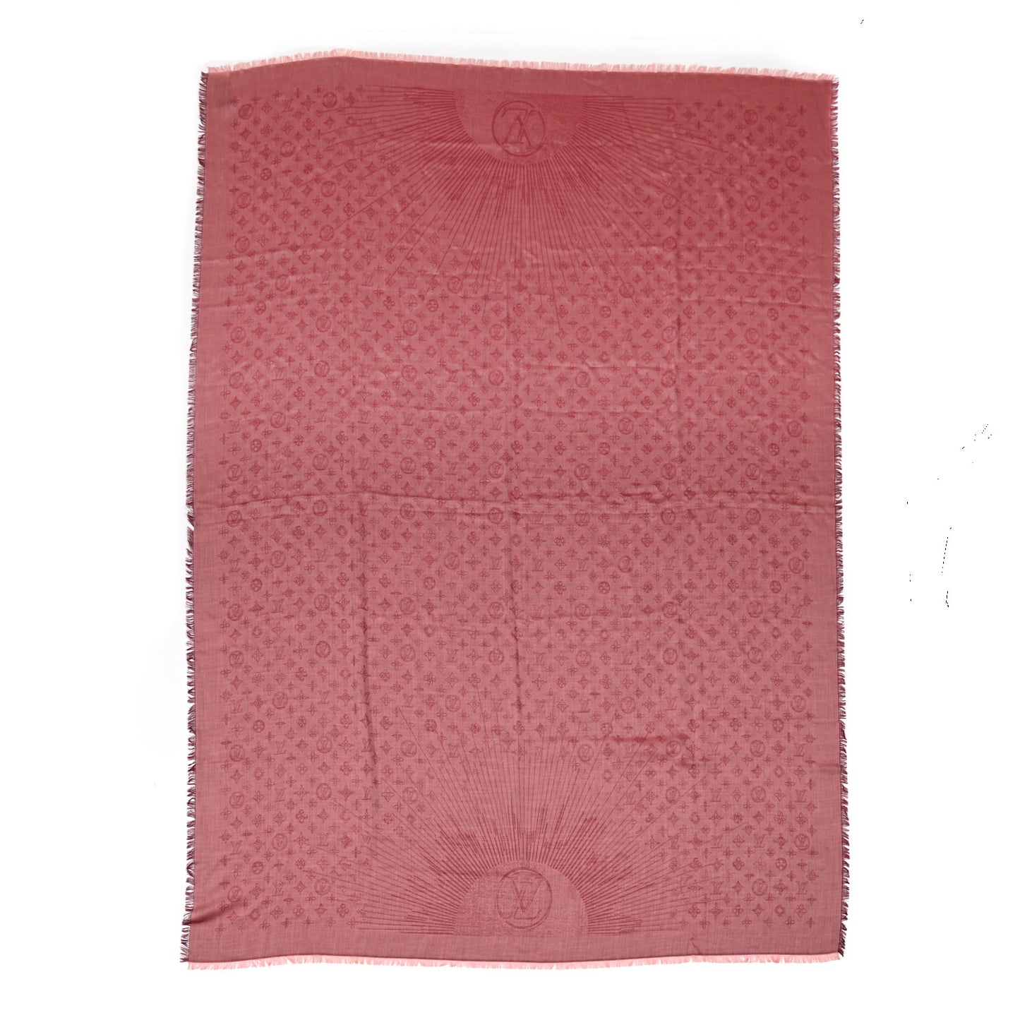 Cashmere Silk Monogram Shawl Fuchsia