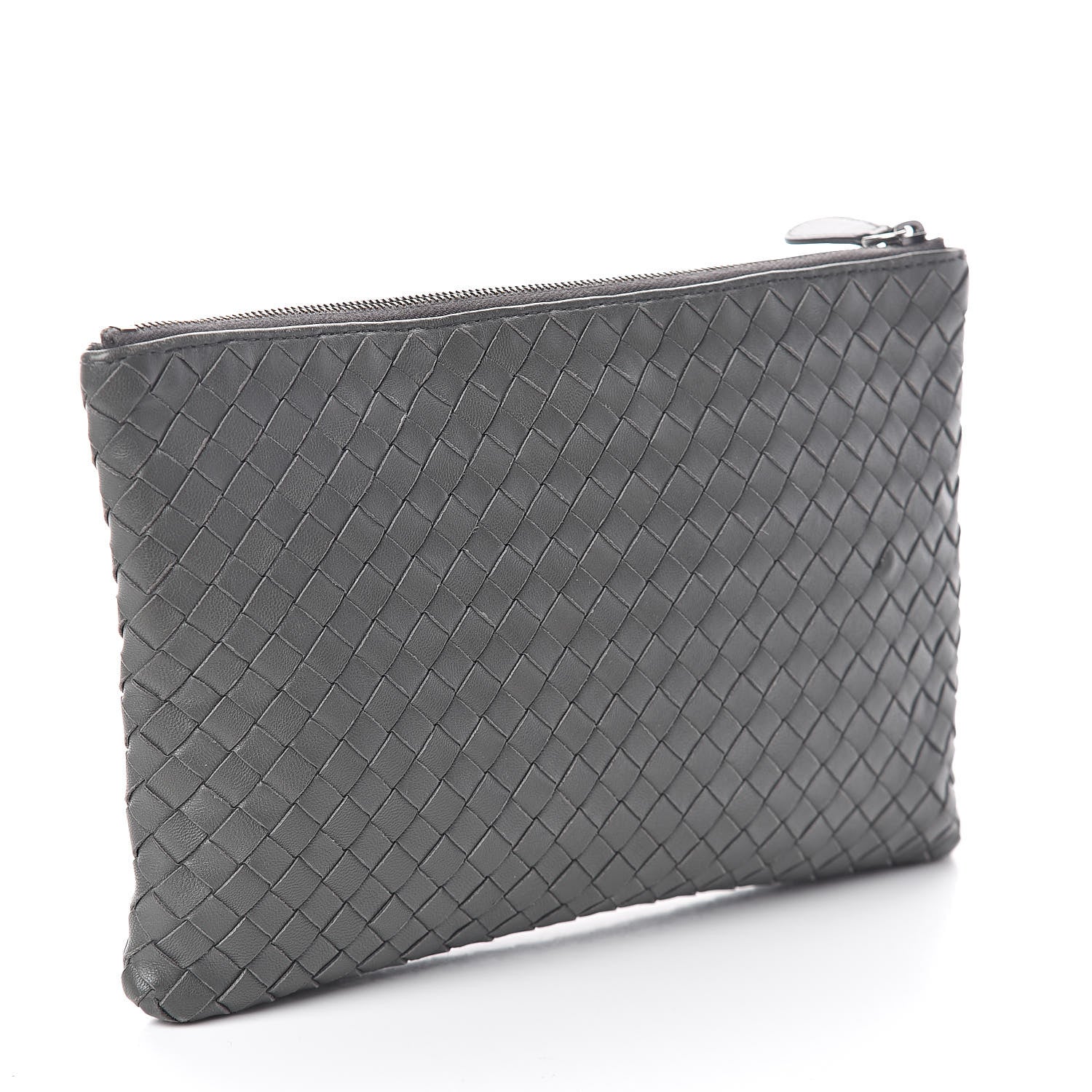 Bottega Veneta Nappa Intrecciato Flat Zip Pouch Light Grey 3 of 6