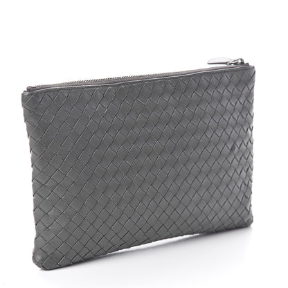 Bottega Veneta Nappa Intrecciato Flat Zip Pouch Light Grey 3 of 6