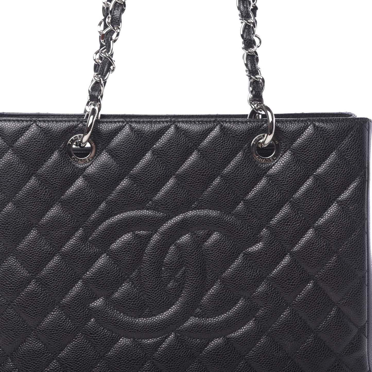 Caviar Quilted Grand Shopping Tote GST Black