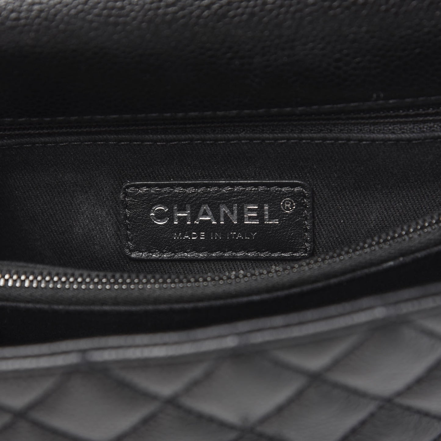 Caviar Quilted Small Coco Handle Flap So Black