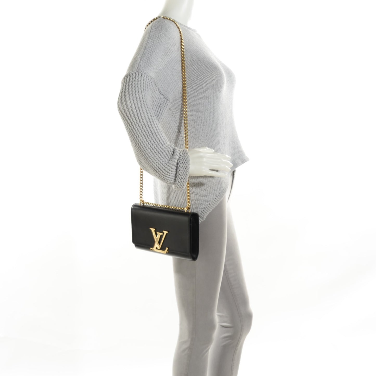 Calfskin Chain Louise MM Black