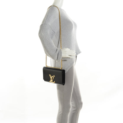Louis Vuitton Calfskin Chain Louise MM Black 2 of 7