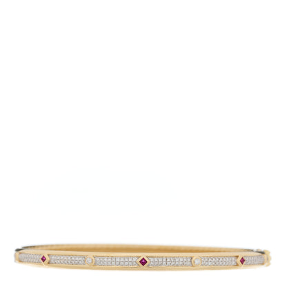David Yurman 18K Yellow Gold Diamond Ruby Modern Renaissance Full Pave Bracelet 1 of 3