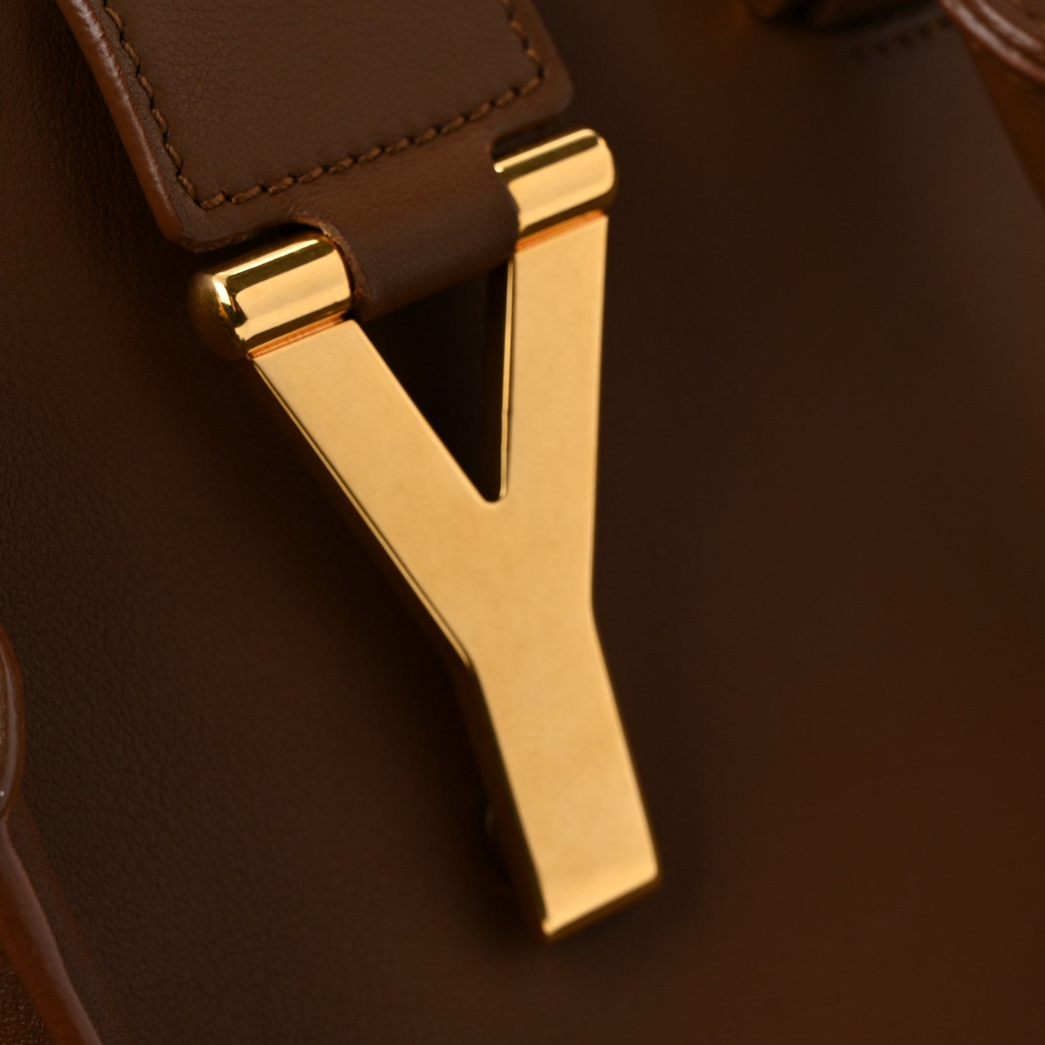 Saint Laurent Calfskin Small Classic Y Cabas Cognac 31 of 34