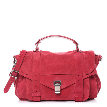 Proenza Schouler Suede Medium PS1 Satchel Raspberry 1 of 14