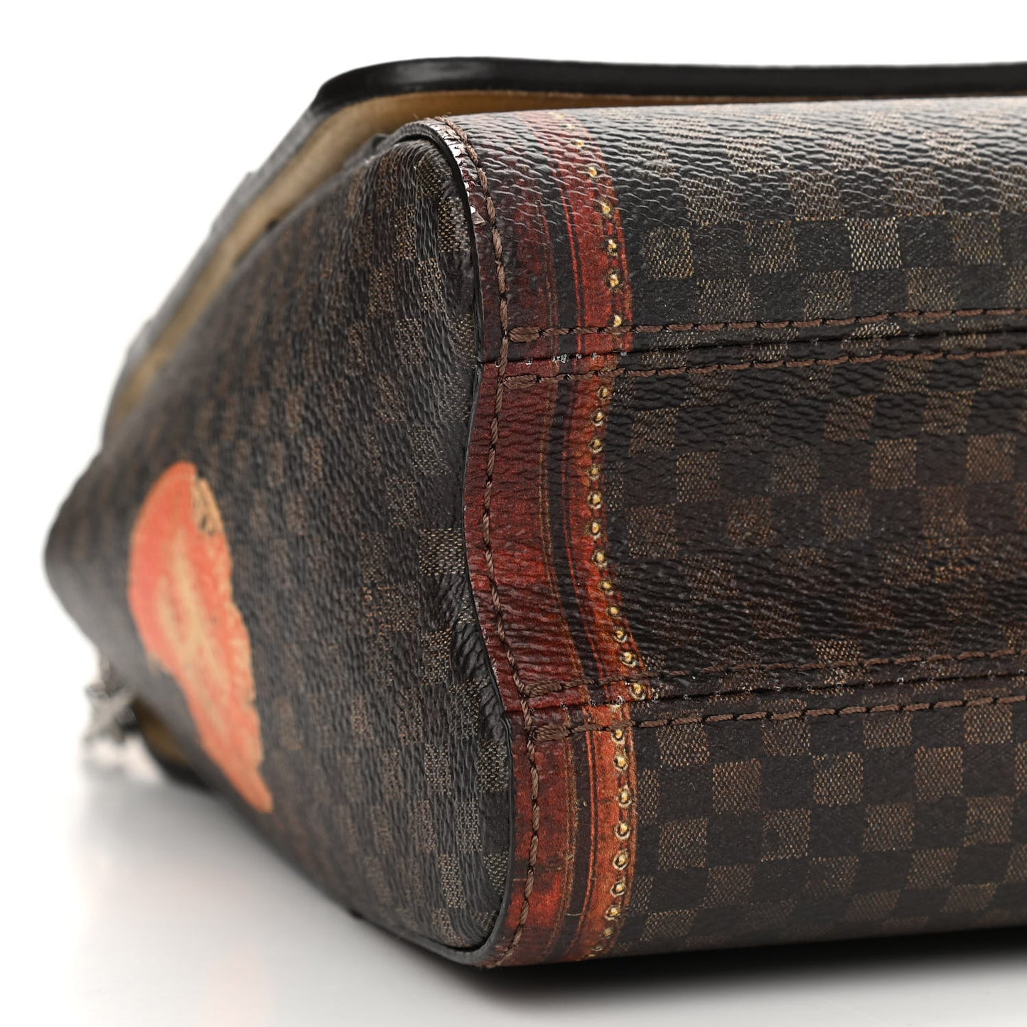 Transformed Damier Ebene Time Trunk Twist Shoulder Bag MM Black