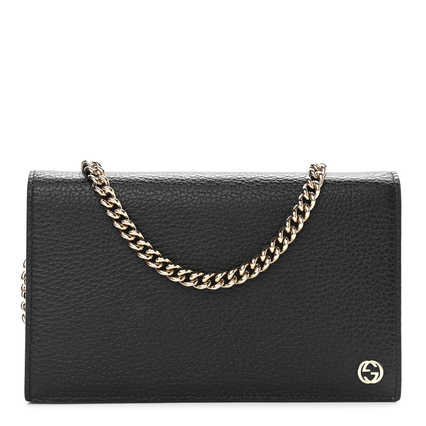 Dollar Calfskin Medium Betty Chain Wallet Black
