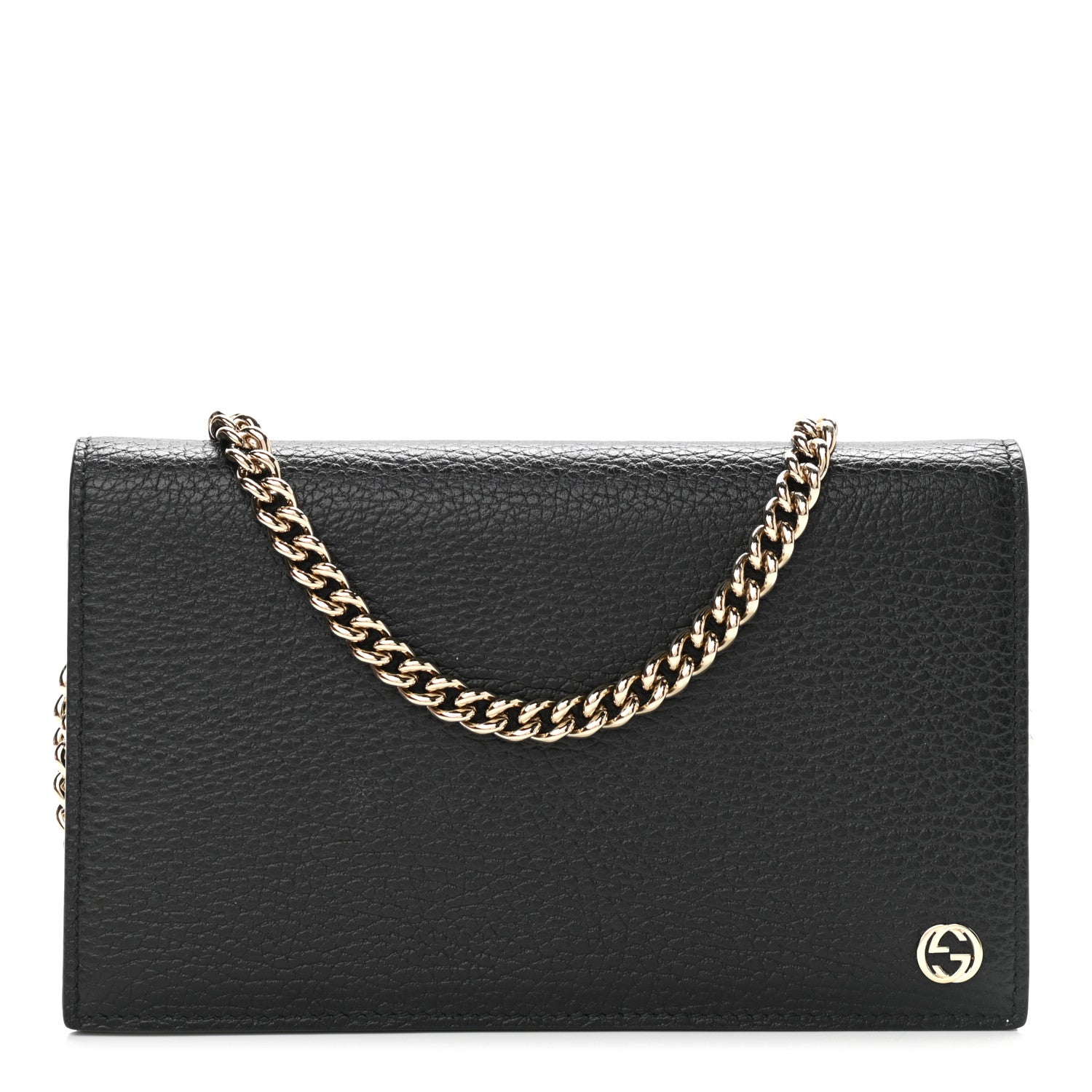Gucci Dollar Calfskin Medium Betty Chain Wallet Black 1 of 9