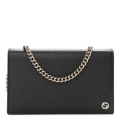 Gucci Dollar Calfskin Medium Betty Chain Wallet Black 1 of 9